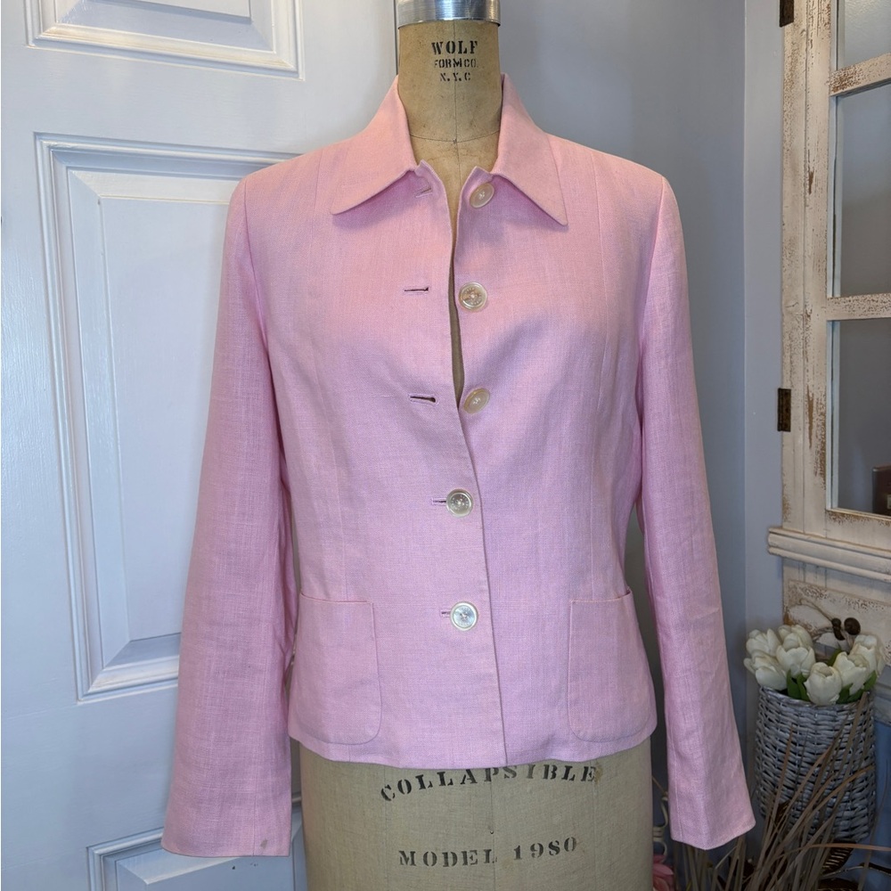 Ralph Lauren Pink Blazer Structured Fit Polished Refined Old Money Asthetic SZ 8